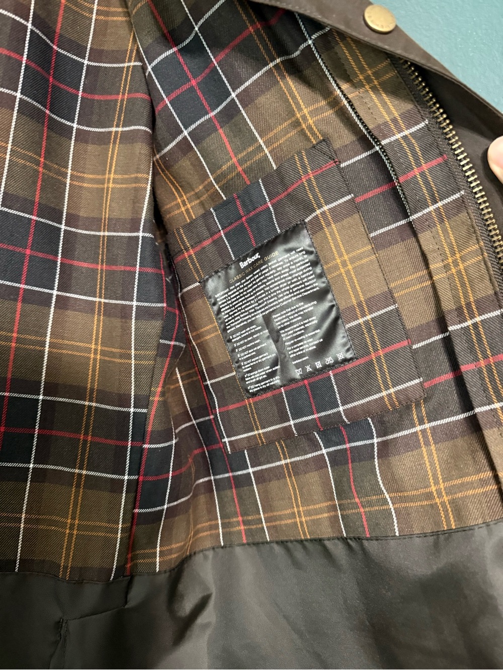 Barbour Ashby Olive Waxed Cotton Field Jacket Size Large - Picture 4 of 6